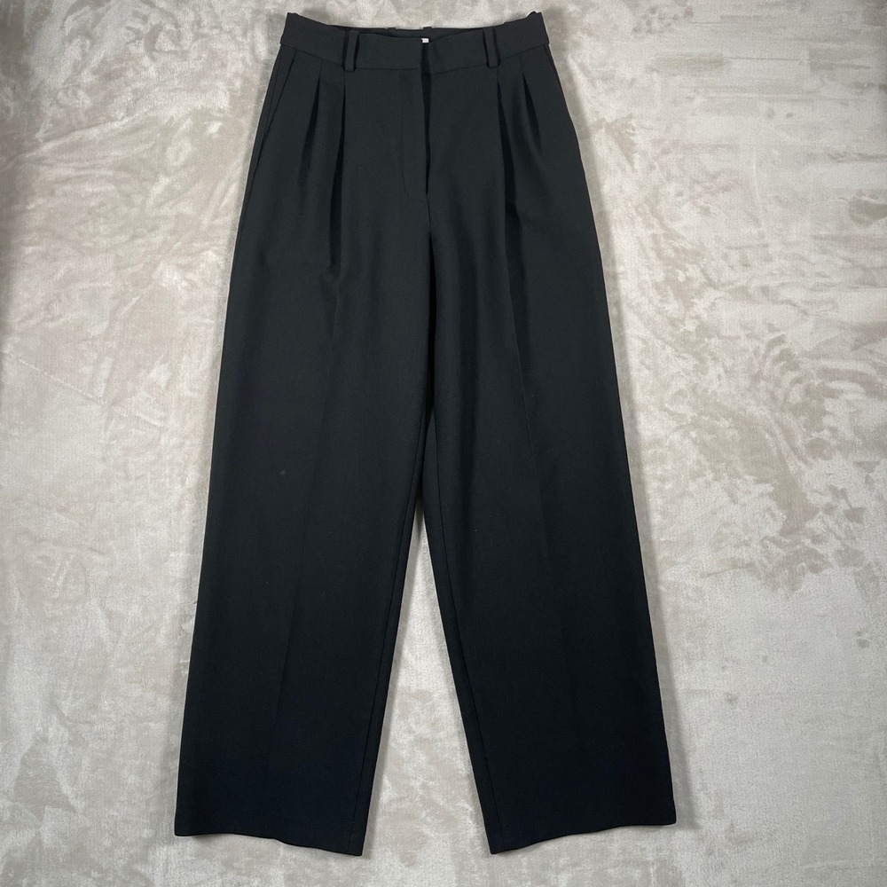 Babaton Aritzia Women's Pants Front Pleat Trouser Minimalist Career Wide Leg 6